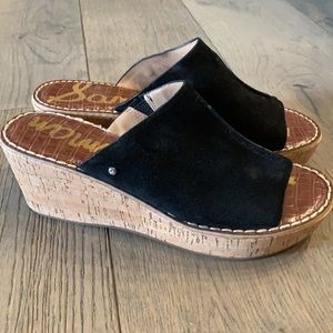 Sam Edelman Suede Wedge Sandals Ranger Cork Look